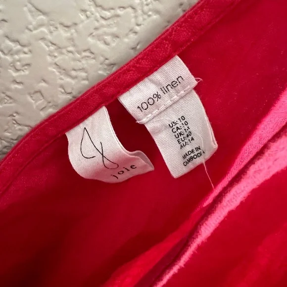 100% linen red dress - Picture 2 of 4